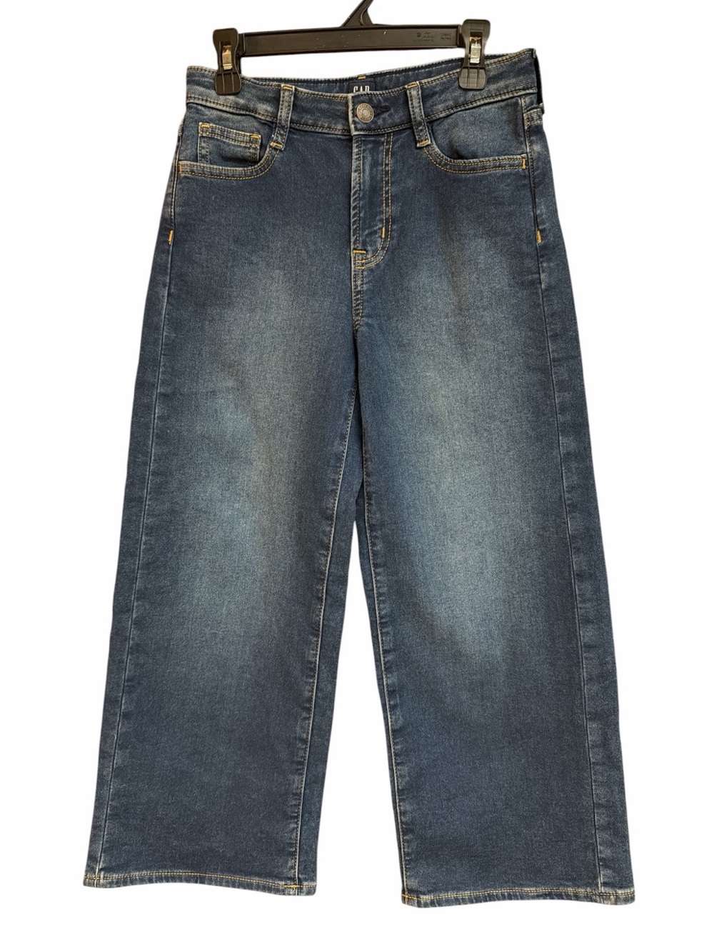 GAP Girls SuperSoft Wide-Leg Ankle Jeans Mid-Wash Blue Size 12